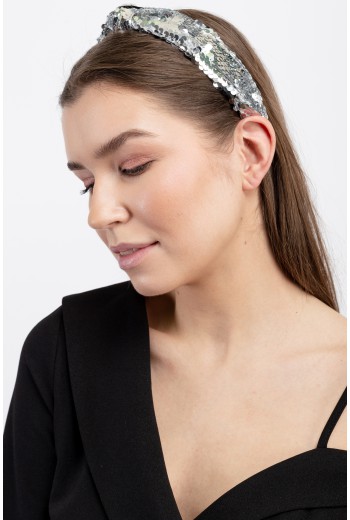 White sequin headband